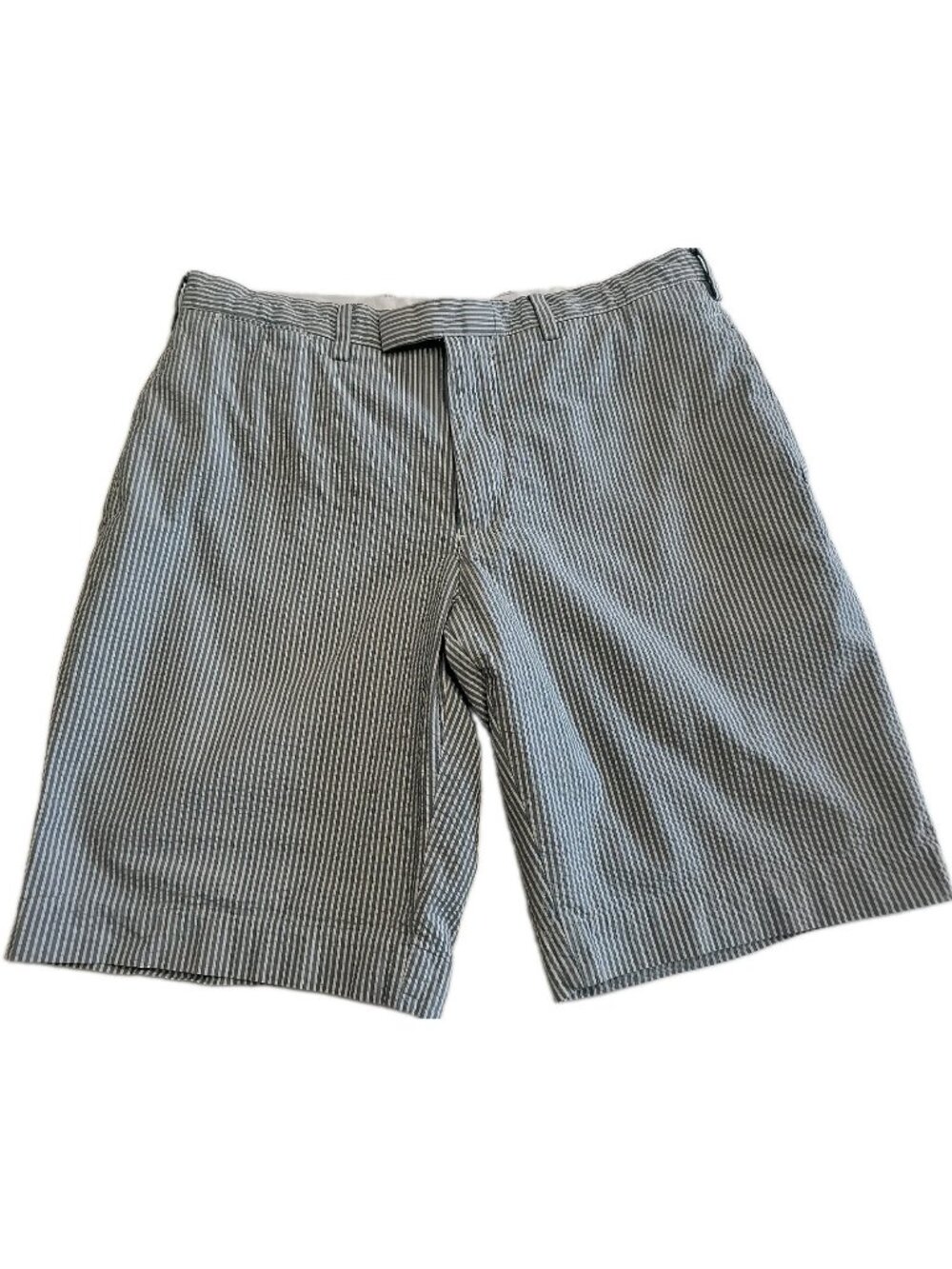 Polo By Ralph Lauren Men Gingham Striped Shorts Size 36 Ligth Blue And White